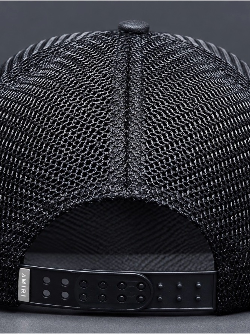 Men's Black Trucker Cap with White Embroidered Logo - Picture 4 of 4